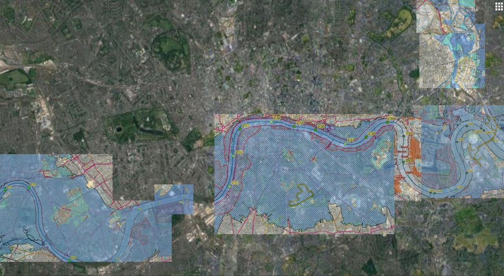 thames flood depth data map