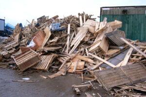 pile of waste wood 