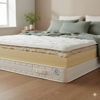 mattress in a bright room, with laminate flooring